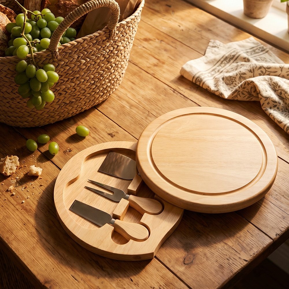 Cheese board with knives JOZEF beige