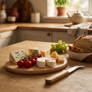 Cheese board with knife EMILIO beige