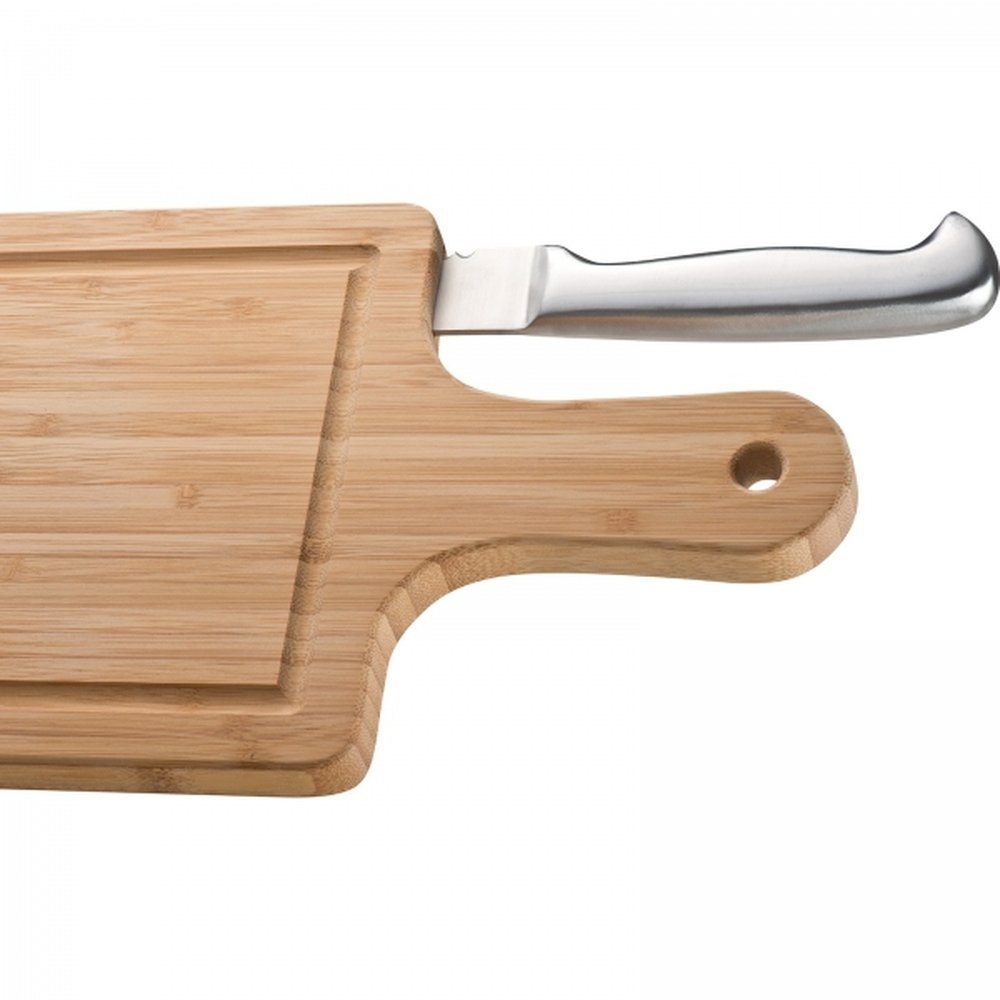 Bamboo cutting board with knife ELFRIEDE brown - Image 2