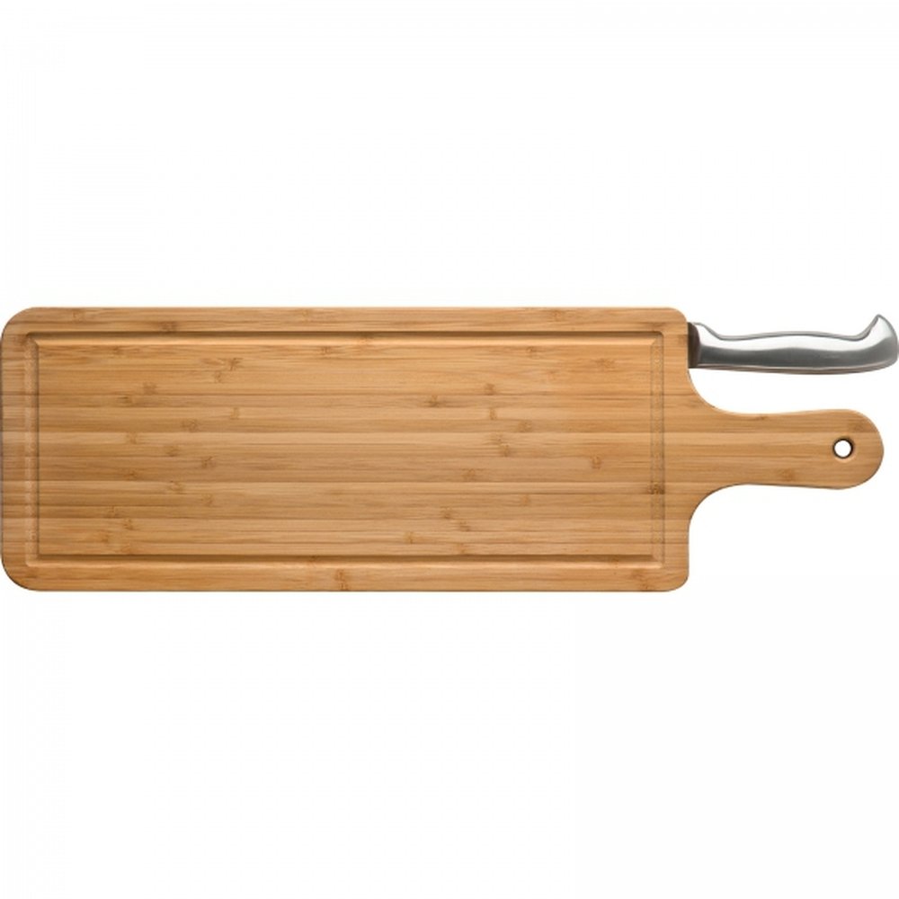 Bamboo cutting board with knife ELFRIEDE brown - Image 5