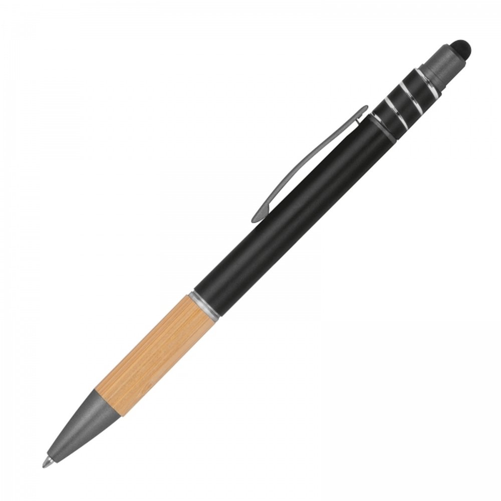 Aluminium anti-stress touch pen MANUELA black - Image 2