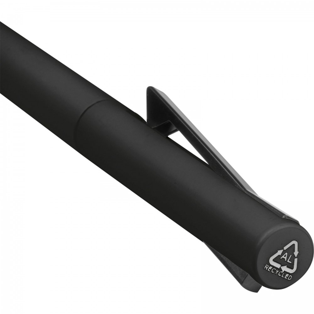 Semi-gel pen made of recycled aluminum WIEBKE black - Image 5