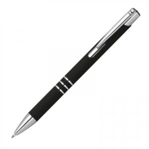 Soft touch semi-gel pen made of recycled aluminum CONSTANZE black