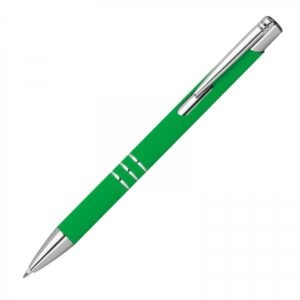 Soft touch semi-gel pen made of recycled aluminum CONSTANZE green