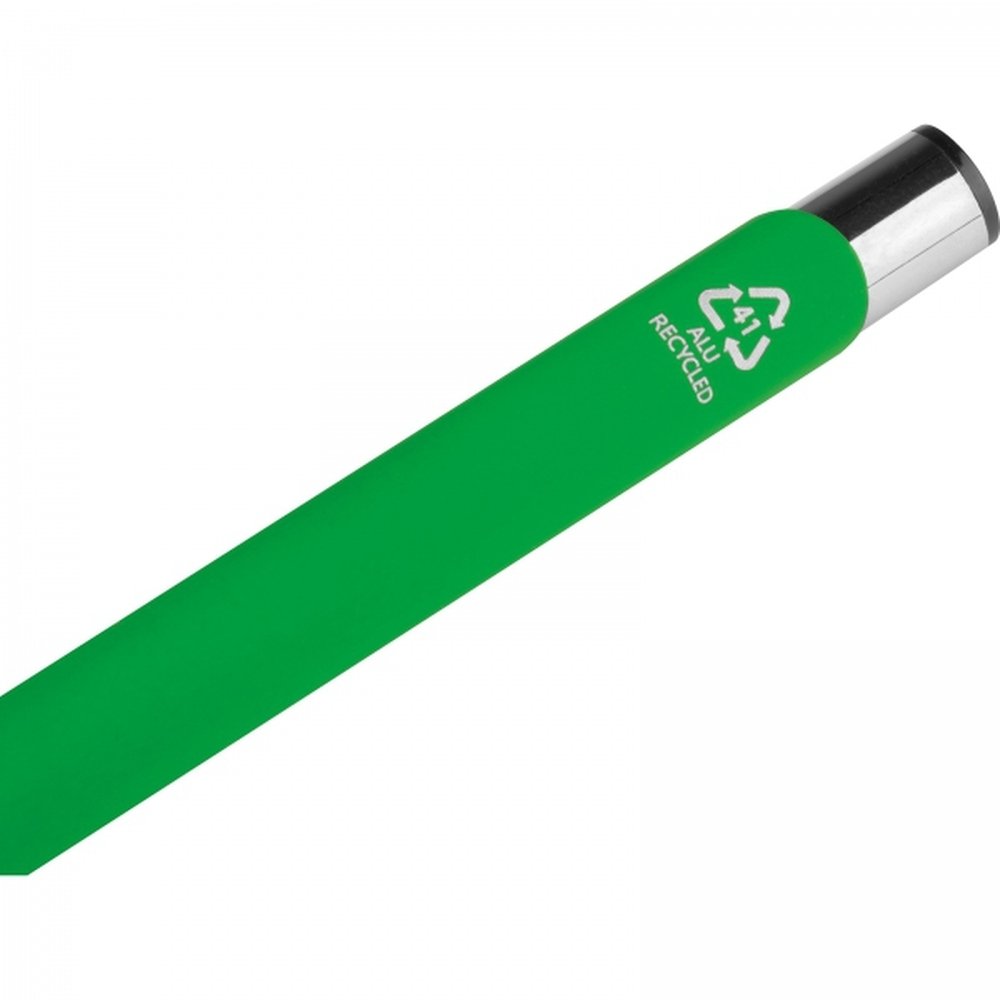 Soft touch semi-gel pen made of recycled aluminum CONSTANZE green - Image 5
