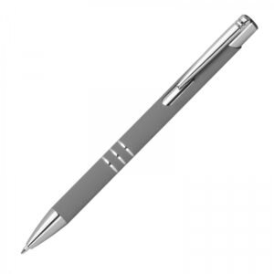 Soft touch semi-gel pen made of recycled aluminum CONSTANZE dark grey