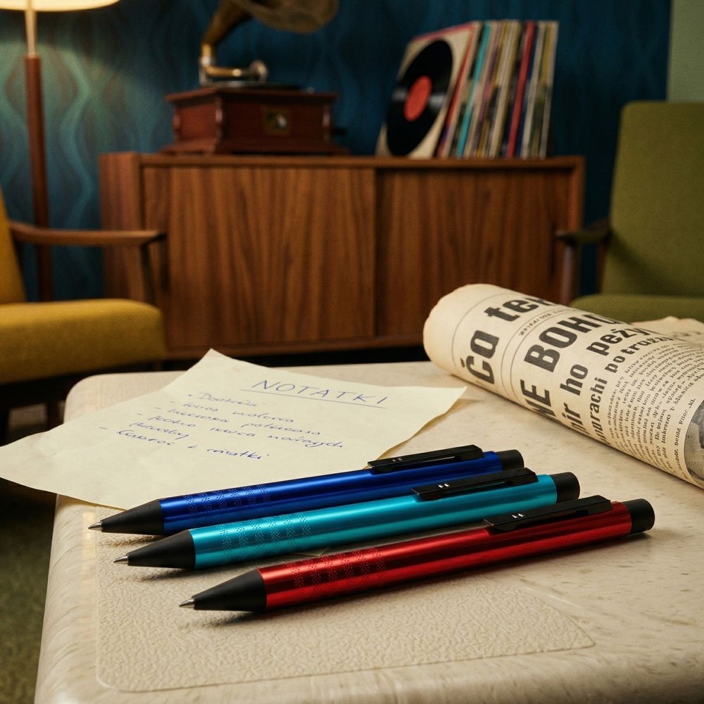 Metal pen EVERETT red