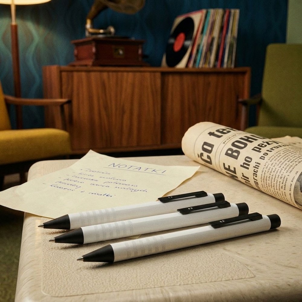 Metal pen EVERETT white