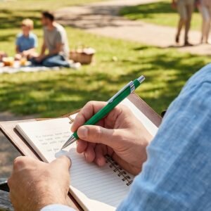 Metal pen FINN green