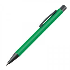 Plastic pen MIKOLAJ green