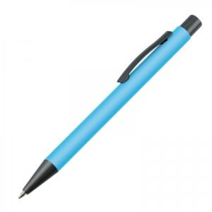Plastic pen MIKOLAJ light blue