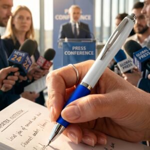 Plastic pen GUSTAVO blue