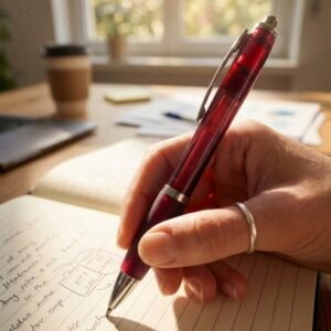 Plastic pen MELISSA burgundy