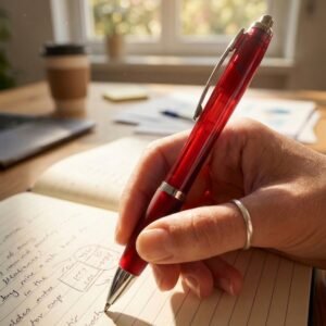 Plastic pen MELISSA red