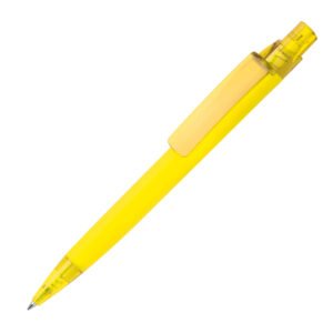 Soft-touch plastic pen ORLANDO yellow
