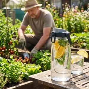 Tritan jug with strainer 2500 ml ROMANO dark grey