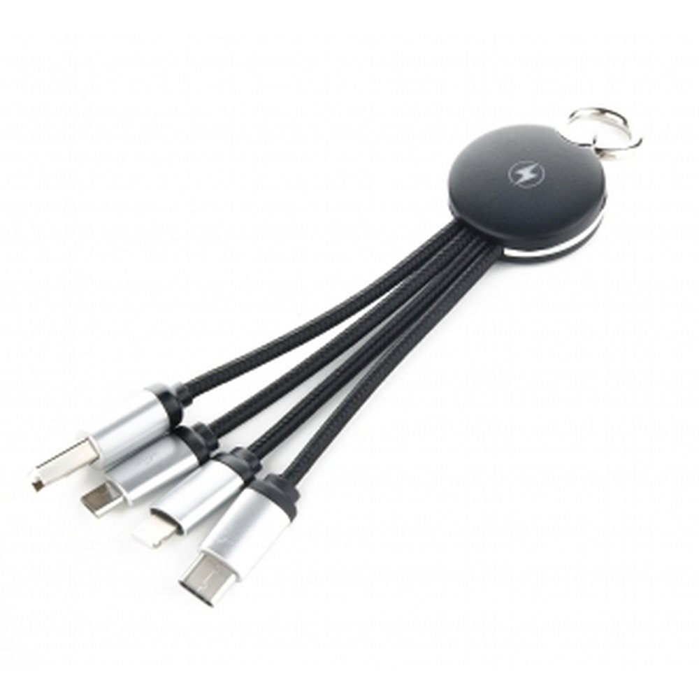 3in1 charging cable with illuminated logo black - Image 2