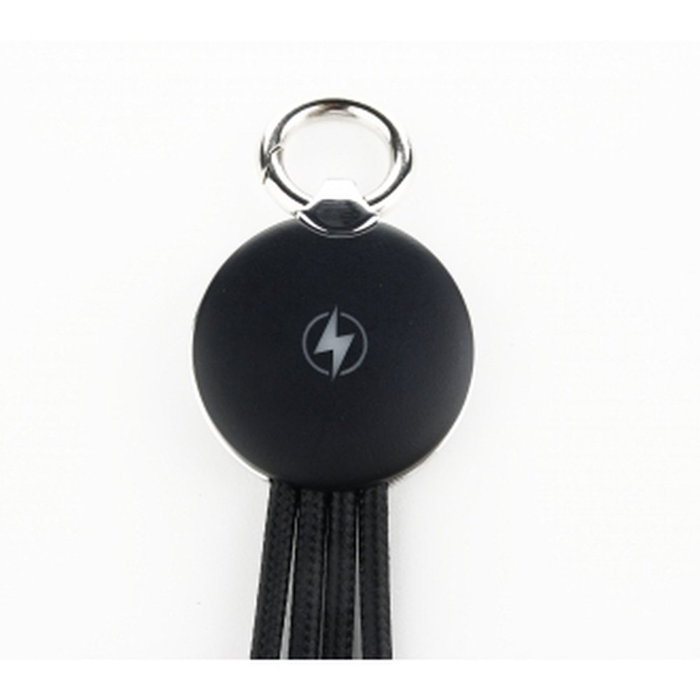 3in1 charging cable with illuminated logo black - Image 4
