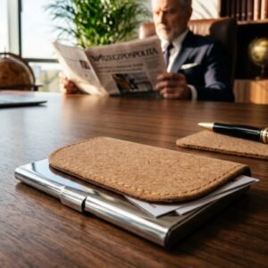 Business card holder ROBERTO beige
