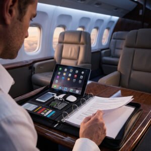 A4 folder with lined notebook and ring binder LUCIANA black