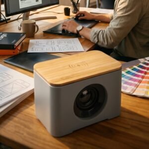 Bluetooth speaker with wireless charger PILAR grey