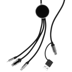 4in1 charging cable with illuminated logo long 120 cm black