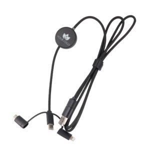 4in1 charging cable with illuminated logo - LH-ZM02 black