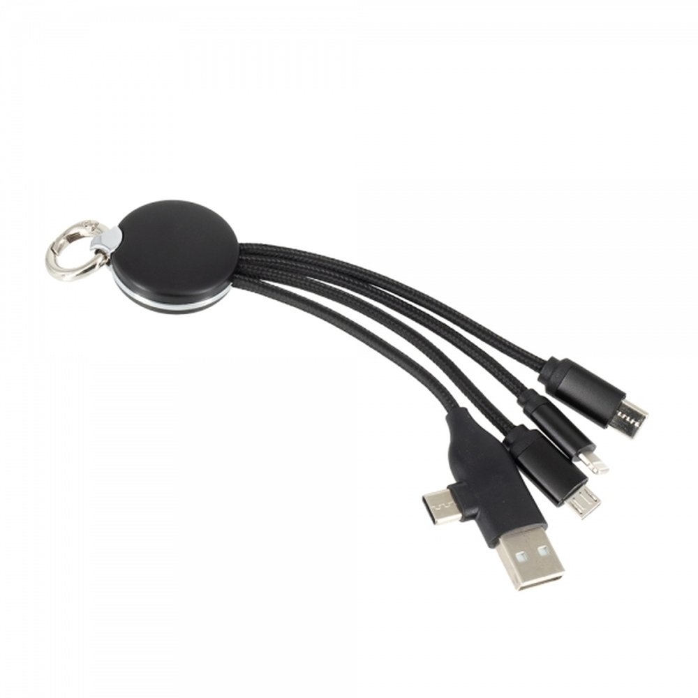 4in1 cable with illuminated logo, RXD-368 black - Image 2