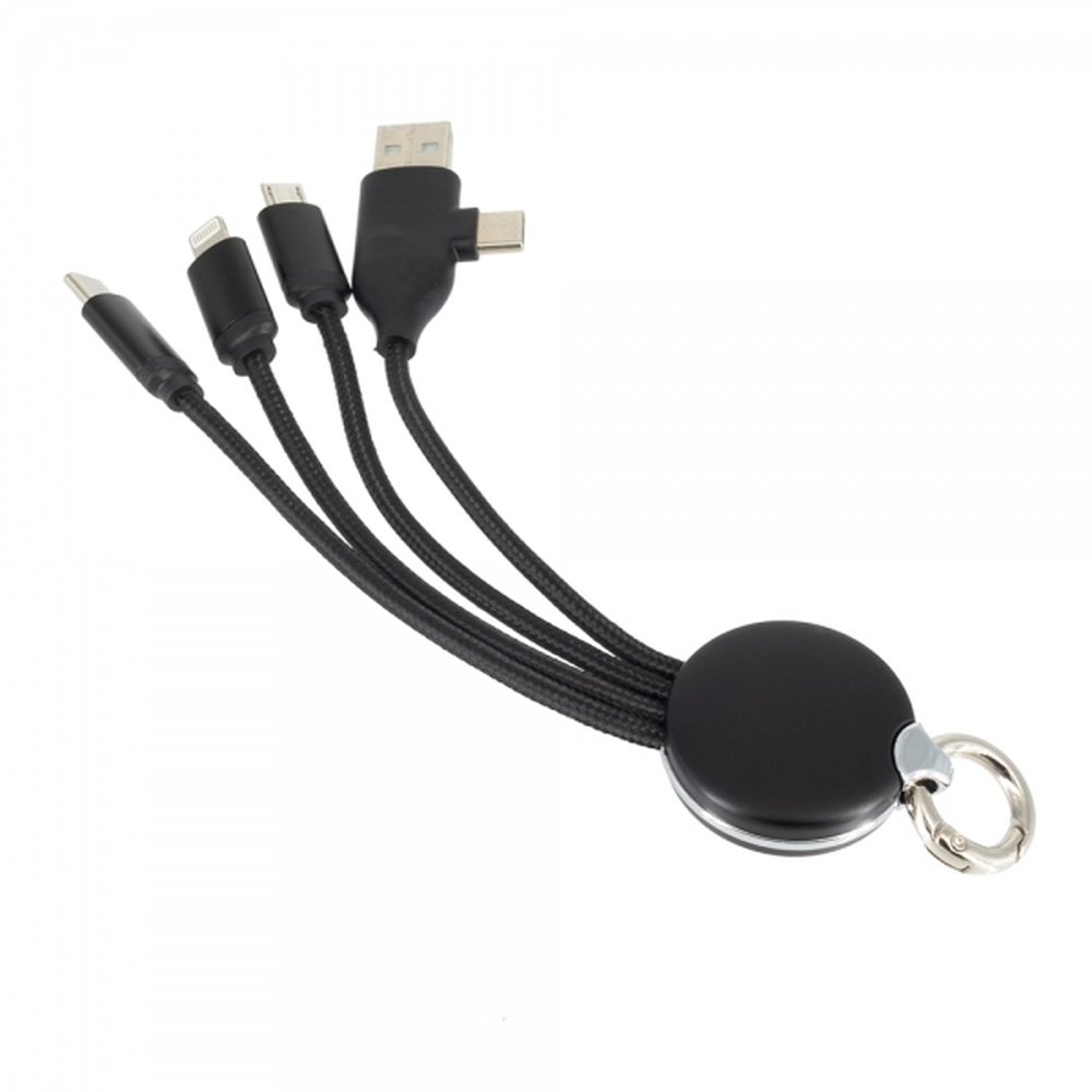 4in1 cable with illuminated logo, RXD-368 black - Image 3