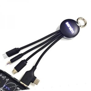 4in1 cable with illuminated logo, RXD-368 black