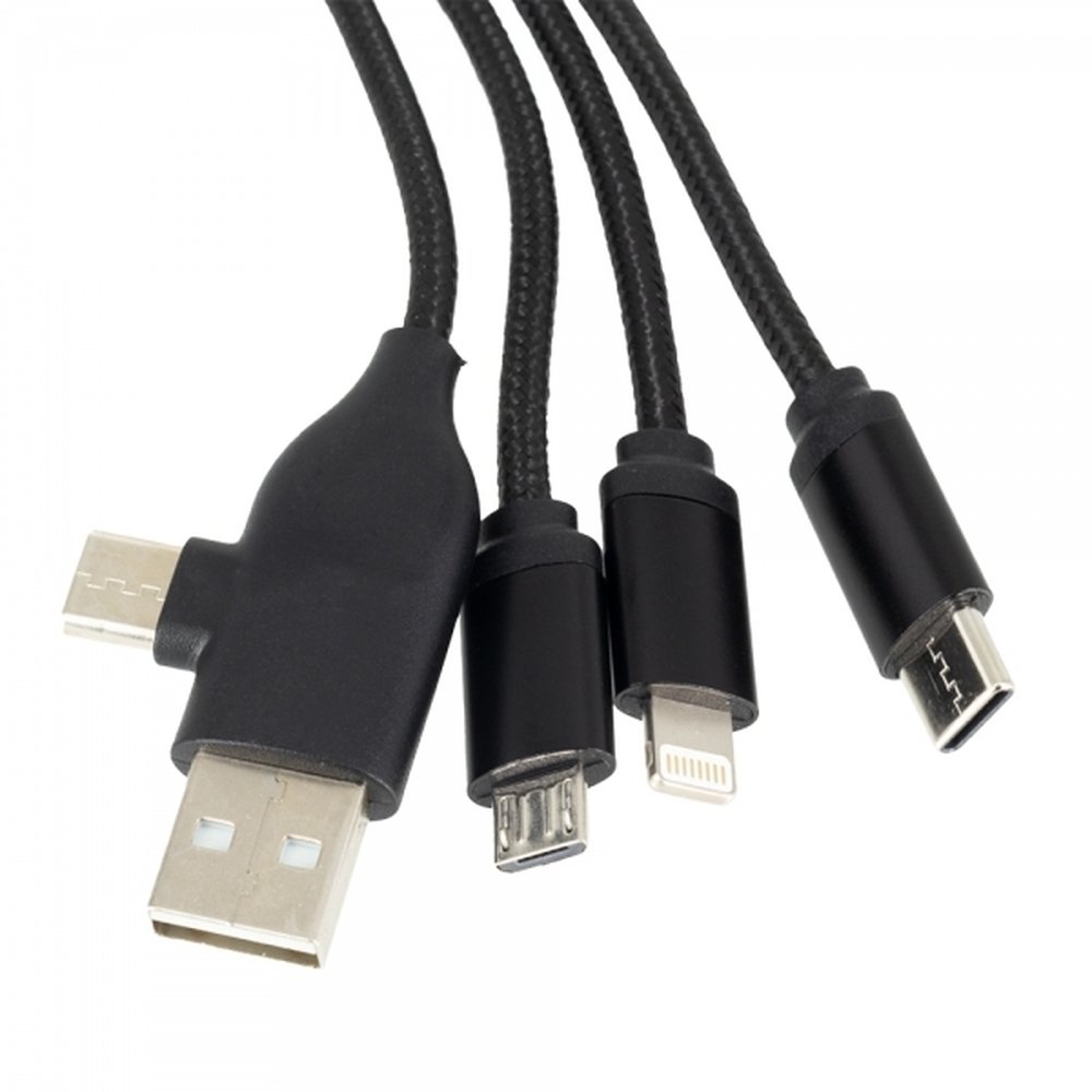4in1 cable with illuminated logo, RXD-368 black - Image 4