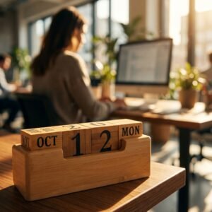 Bamboo perpetual calendar ANNABELLE beige