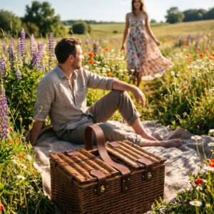 Picnic basket for 4 people GILLIAN brown