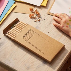 12 wooden colored pencils MATEO beige