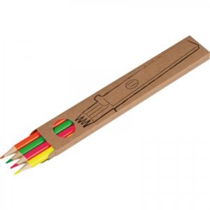 4 neon wooden colored pencils ASHLEY multi-colour