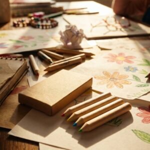 4 wooden colored pencils SERAFIN brown