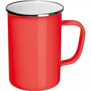 Enamel metal mug 550 ml GENE red