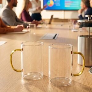Glass mug 250 ml EDDA yellow