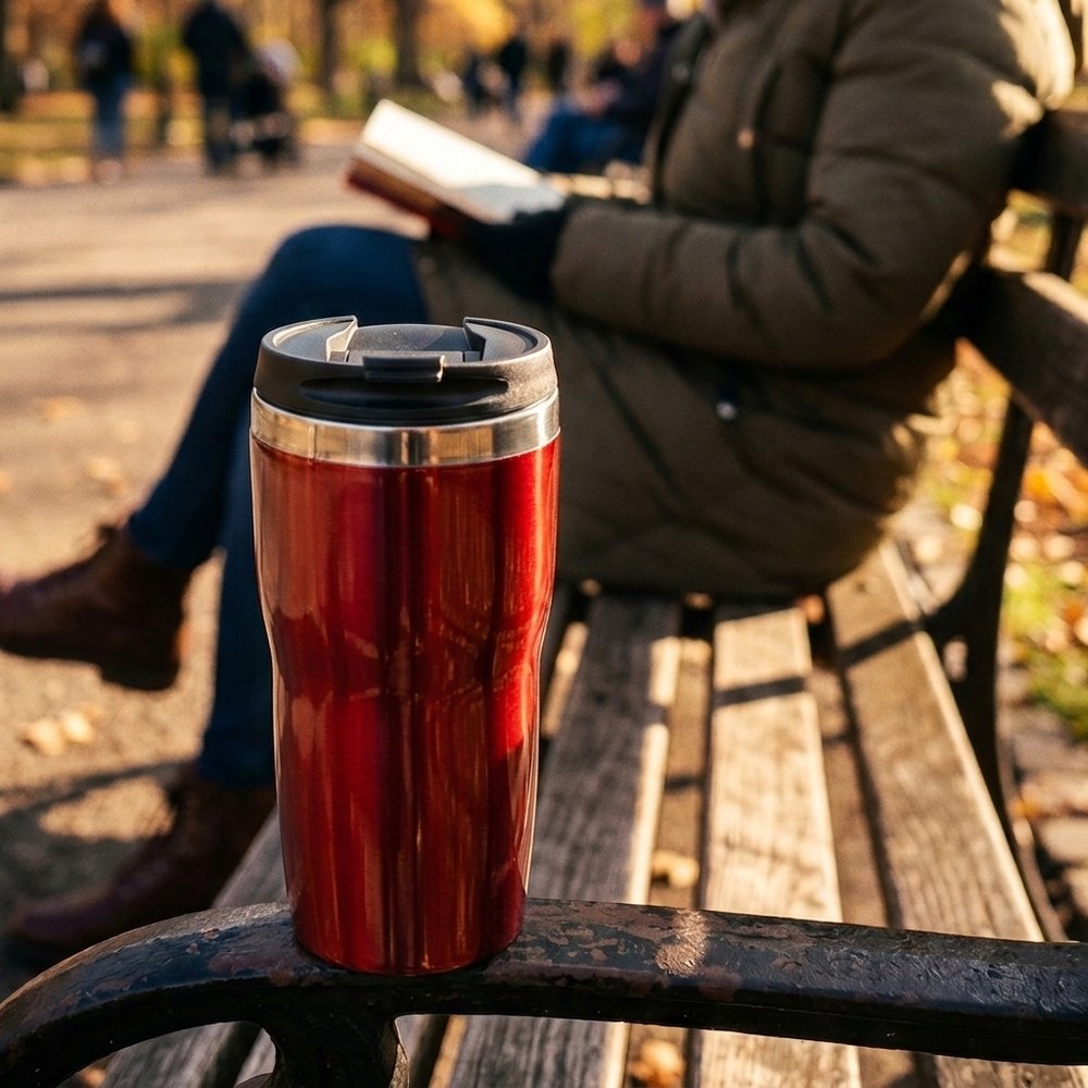 Thermal mug 400 ml ELEONORA red