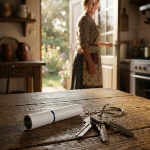 LED flashlight with keyring MARIETTA white