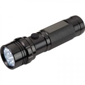 Metal flashlight 14 LED ERASMO black