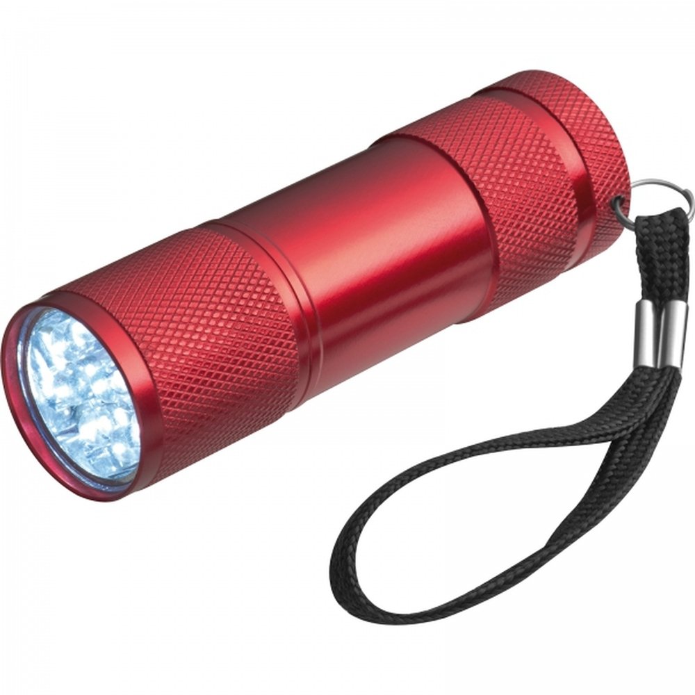 Metal flashlight 9 LED DUNCAN red - Image 2