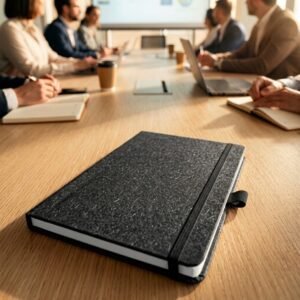 A5 dotted notebook made of recycled paper AGNESE black