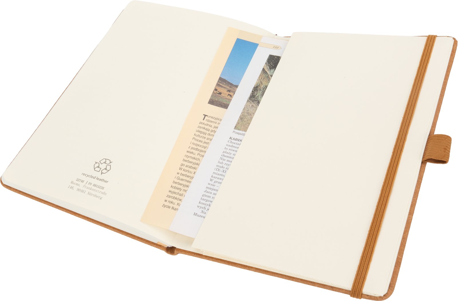 A5 lined notebook made of recycled leather TRACY brown - Image 5