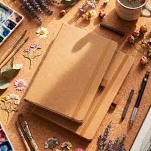 A5 lined notebook made of recycled leather TRACY brown