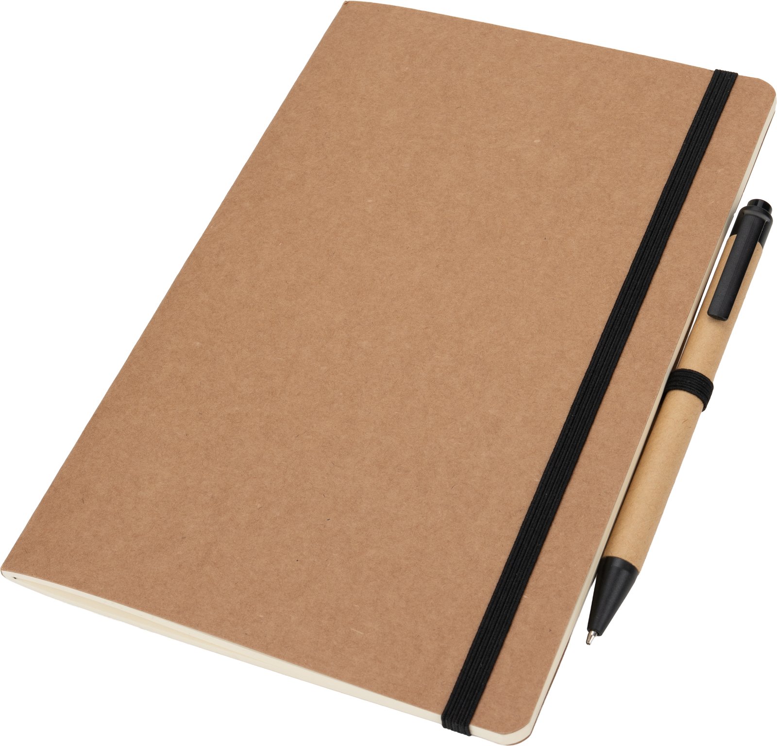 A5 notebook with blank pages and pen made of recycled materials CHLOE black - Image 2