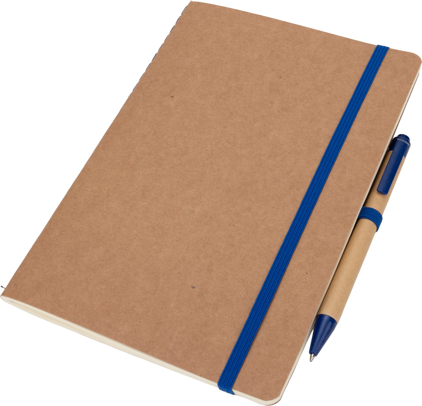 A5 notebook with blank pages and pen made of recycled materials CHLOE blue - Image 2