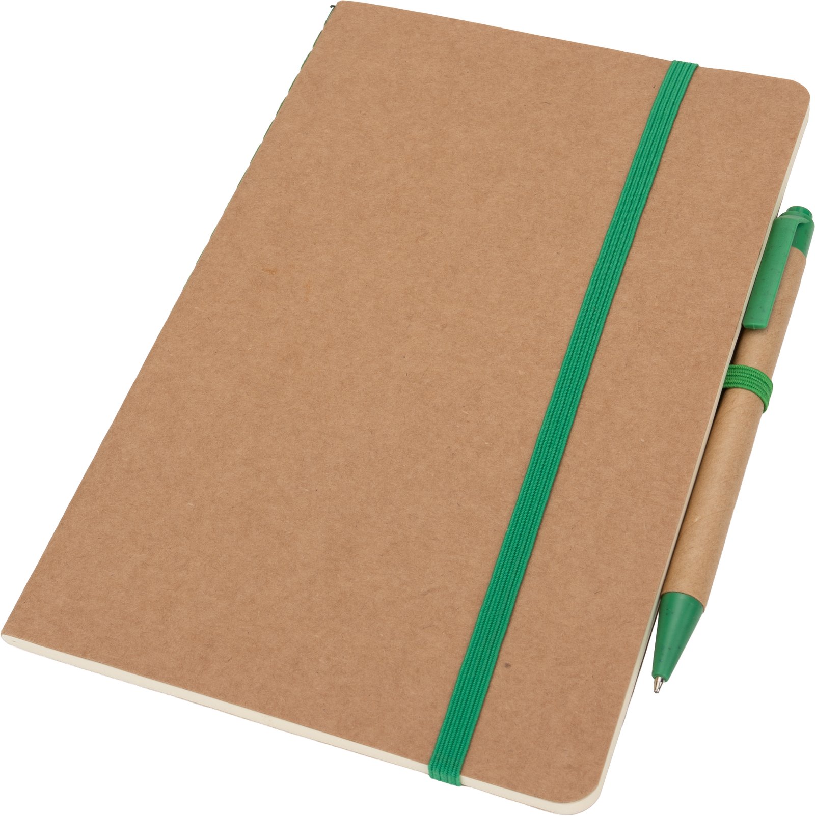 A5 notebook with blank pages and pen made of recycled materials CHLOE green - Image 2