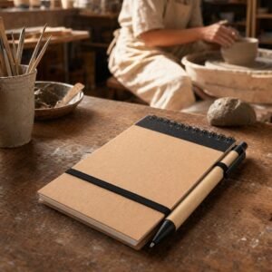 Notebook lined with pen EUGENIO black