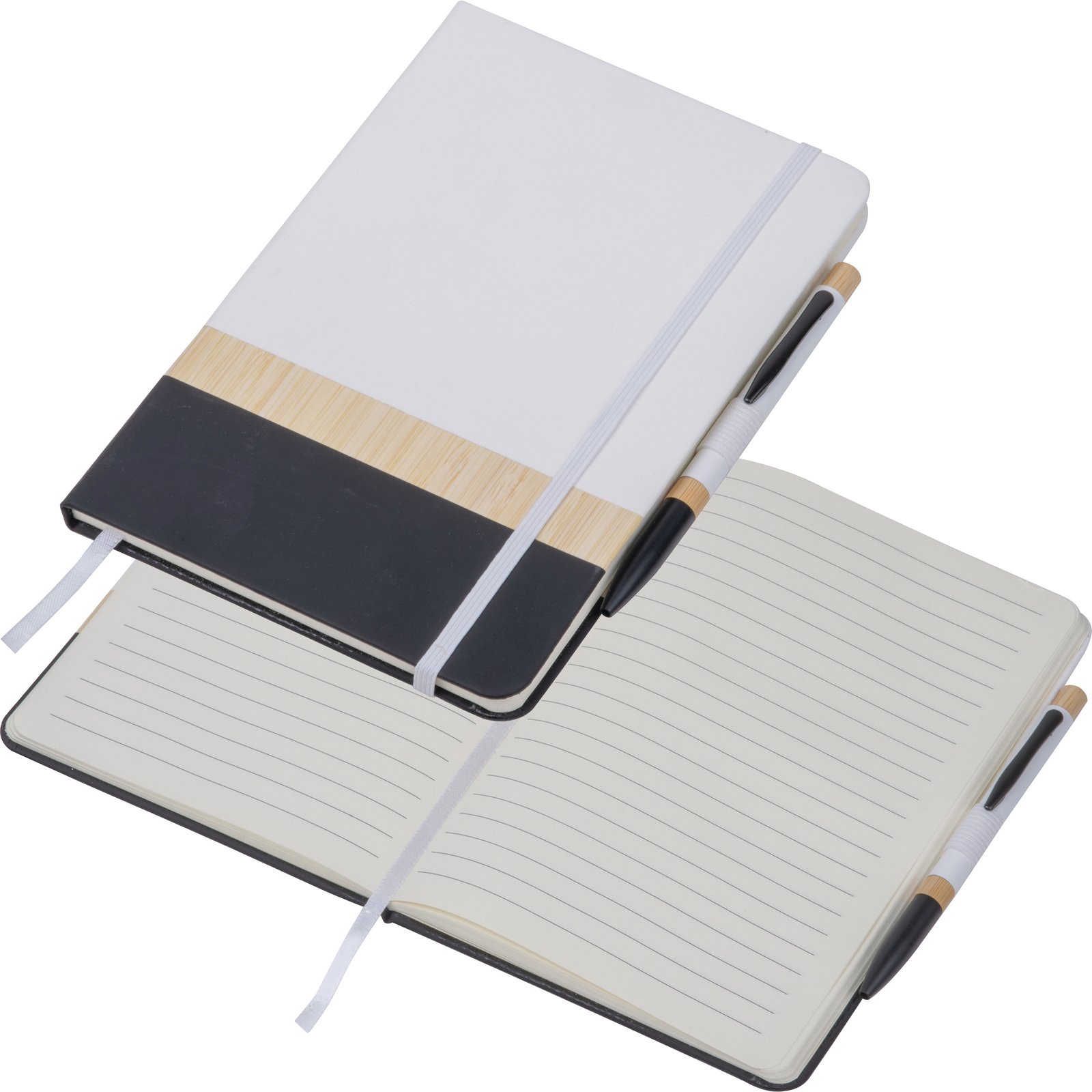 A5 Notebook with Pen made of Recycled Materials AVA white